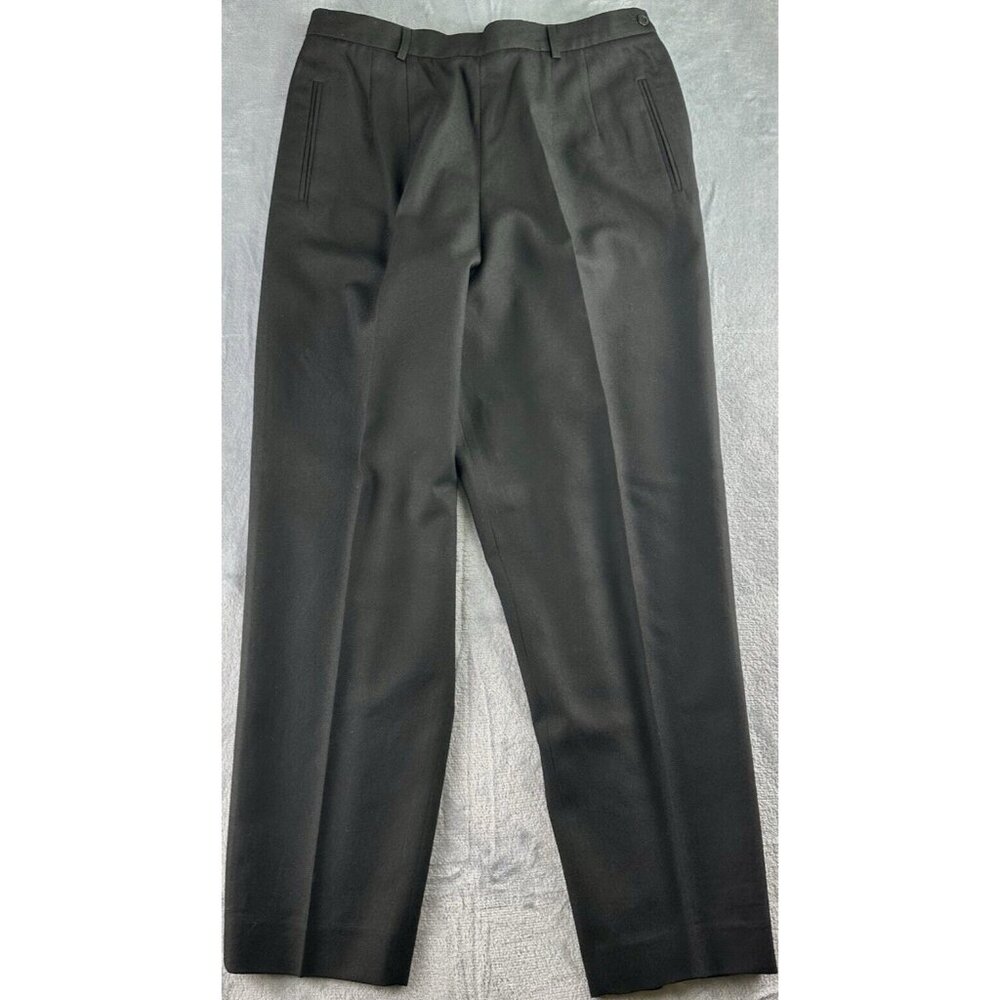 TALBOTS 100% Wool Pants‎ Women’s Sz 14 Black Side Zip Lined Pockets Made In USA!